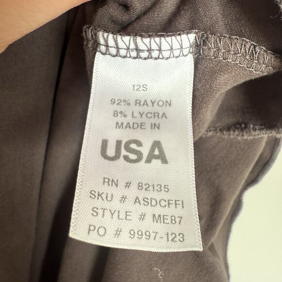 Fresh Produce Womens Large Wrap Dress Brown Pink Knit Stretch Midi Travel Resort - Picture 9 of 10